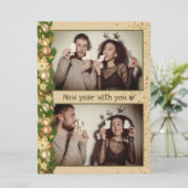 Eenvoudige kerstballen 2 foto Vakantie Kaart (Staand voorkant)