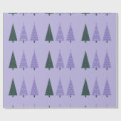 Eenvoudige Kerstbomen Lavendel Patroon Trio Cadeaupapier (Vlak)