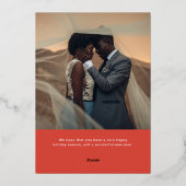 Eenvoudige kerstboog | Modern Two Photo Red Folie Feestdagenkaart (Achterkant)