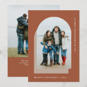 Eenvoudige kerstboog | Moderne twee foto Feestdagenkaart (Voorkant / Achterkant)