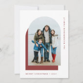 Eenvoudige kerstboog | Moderne twee foto Feestdagenkaart (Voorkant)