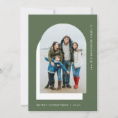 Eenvoudige kerstboog | Moderne twee foto Feestdagenkaart (Voorkant)