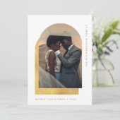 Eenvoudige kerstboog | Moderne twee foto Feestdagenkaart (Staand voorkant)