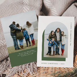 Eenvoudige kerstboog | Moderne twee foto Feestdagenkaart