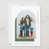 Eenvoudige kerstboog | Moderne twee foto Feestdagenkaart (Voorkant)