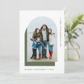 Eenvoudige kerstboog | Moderne twee foto Feestdagenkaart (Staand voorkant)