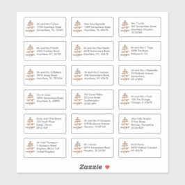 Eenvoudige kerstboom 18 Ontvankelijke namen Adress Sticker
