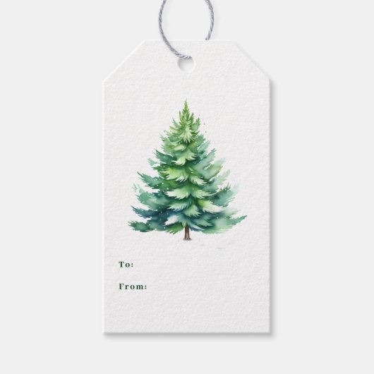 Eenvoudige kerstboom cadeaulabel (Voorkant)