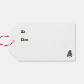 Eenvoudige kerstboom Feliz Navidad Gift Label Cadeaulabel (Achterkant Horizontaal)