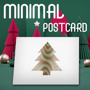 Eenvoudige kerstboom - Groen Rood Wit - Trippy Briefkaart