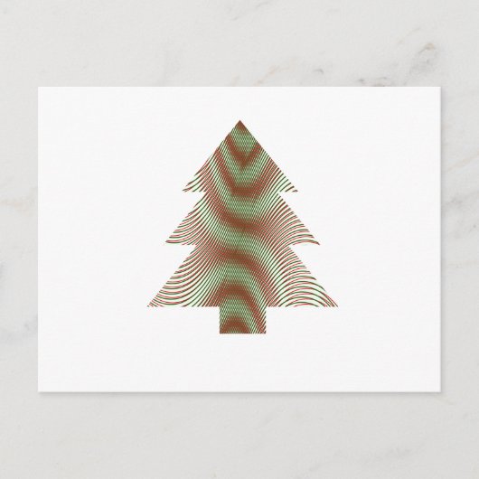 Eenvoudige kerstboom - Groen Rood Wit - Trippy Briefkaart (Voorkant)