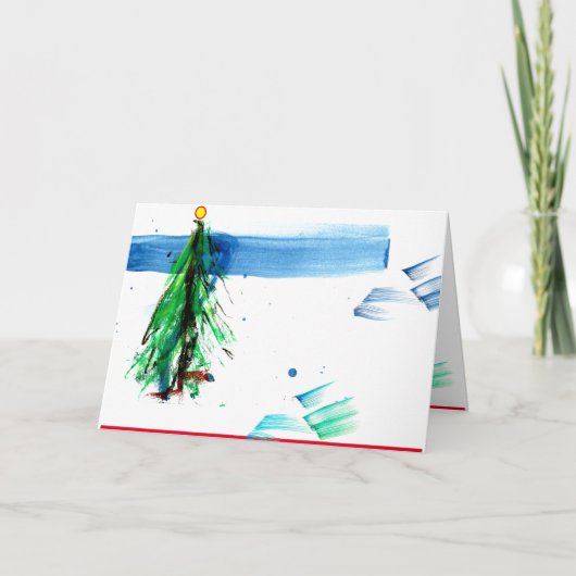 Eenvoudige kerstboom in het Bos Kaart (Voorkant)