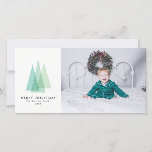 Eenvoudige kerstboom Kerst foto kaart