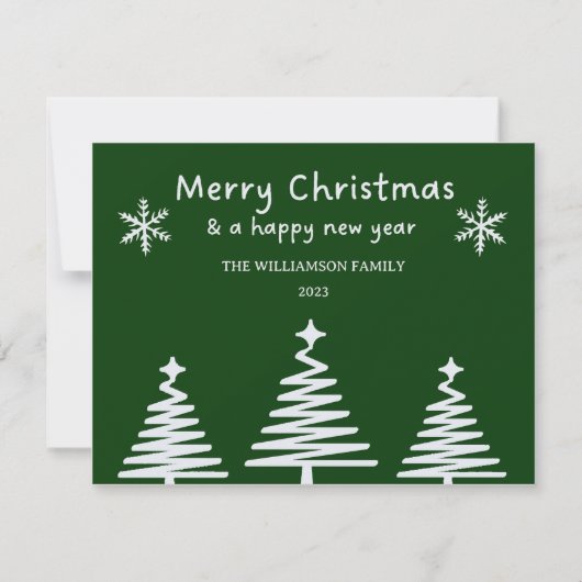 Eenvoudige kerstboom lijn kunst vrolijke kerst (Voorkant)