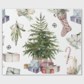 Eenvoudige kerstboom met  cadeautjes cadeaupapier (Vlak)