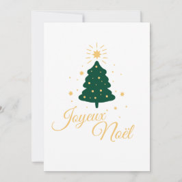 Eenvoudige kerstboom met elegante gouden tekst feestdagenkaart