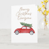 Eenvoudige kerstboom op het dak van de auto kaart (Gele Bloem)