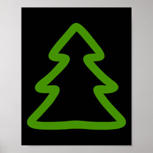 Eenvoudige kerstboom poster