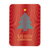 Eenvoudige kerstboom, rode en groene strepen, drie magneet (Verticaal)