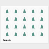 Eenvoudige kerstboom ronde sticker (Vel)