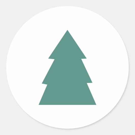 Eenvoudige kerstboom ronde sticker (Voorkant)
