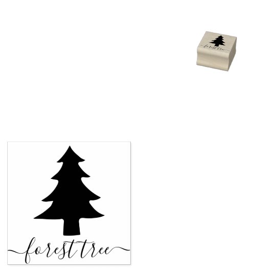 Eenvoudige kerstboom rubberstempel (Gestempeld)