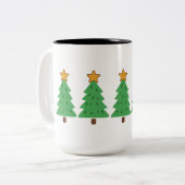 Eenvoudige Kerstboom Tweekleurige Koffiemok (Voorkant links)