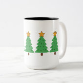 Eenvoudige Kerstboom Tweekleurige Koffiemok (Voorkant rechts)
