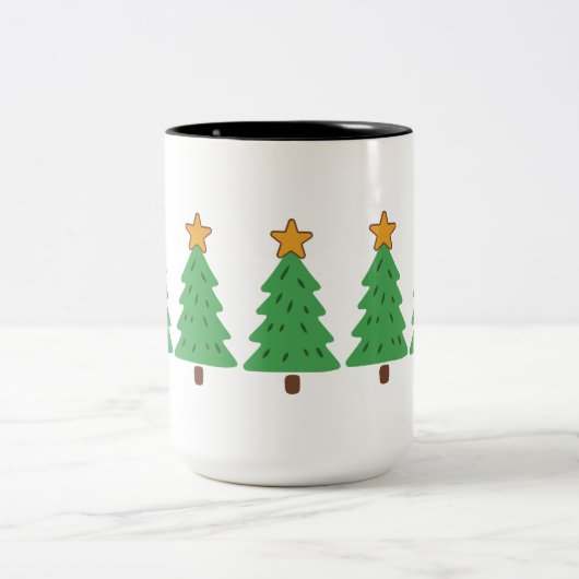 Eenvoudige Kerstboom Tweekleurige Koffiemok (Center)