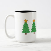 Eenvoudige Kerstboom Tweekleurige Koffiemok (Links)