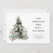 Eenvoudige kerstboom vakantie bewegende aankondigi feestdagenkaart (Voorkant)