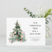 Eenvoudige kerstboom vakantie bewegende aankondigi feestdagenkaart (Staand voorkant)