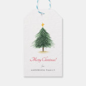 Eenvoudige Kerstboom Vakantie Cadeautags Cadeaulabel (Achterkant)