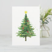 Eenvoudige kerstboom | Vakantiediner Kaart (Staand voorkant)