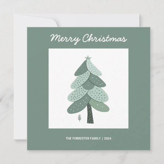 Eenvoudige kerstboom vakantiekaart (Voorkant)