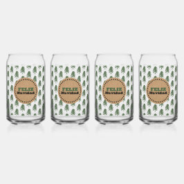 Eenvoudige kerstboom van Feliz Navidad Blikvorm Glas