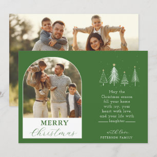 Eenvoudige kerstboom Vector Arch 2 foto Feestdagenkaart