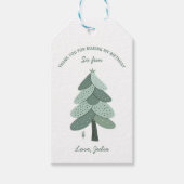 Eenvoudige kerstboom Verjaardag Cadeaulabel (Voorkant)