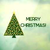 Eenvoudige kerstboom - vrolijk kerstfeest raamsticker (Vel 3)