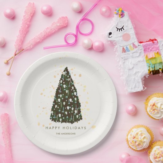 Eenvoudige Kerstboom White Paper Bord (Feest)