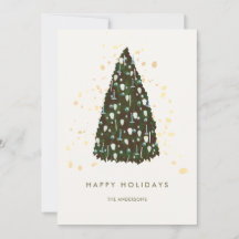 Eenvoudige Kerstboom Witte Kerst Vakantie Kaart