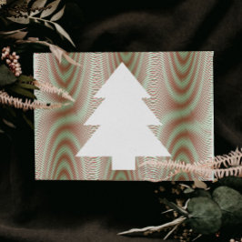 Eenvoudige Kerstboom Zwart & Wit Strepen Trippy Briefkaart