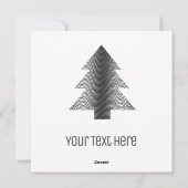 Eenvoudige Kerstboom Zwart & Wit Strepen Trippy Feestdagenkaart (Achterkant)