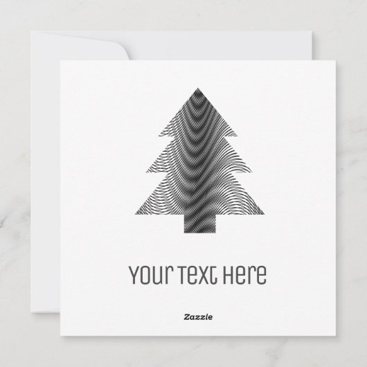 Eenvoudige Kerstboom Zwart & Wit Strepen Trippy Feestdagenkaart (Achterkant)