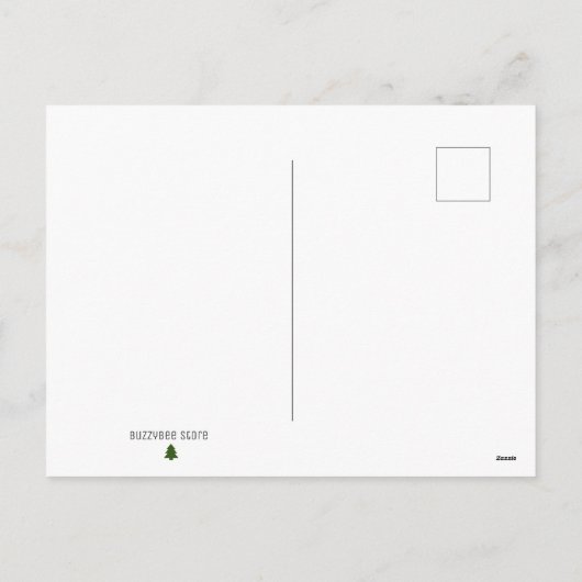 Eenvoudige Kerstboom Zwart & Wit Strepen Trippy Feestdagenkaart (Achterkant)