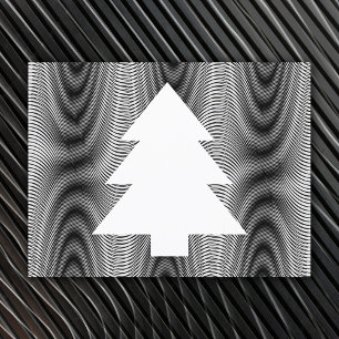 Eenvoudige Kerstboom Zwart & Wit Strepen Trippy Feestdagenkaart
