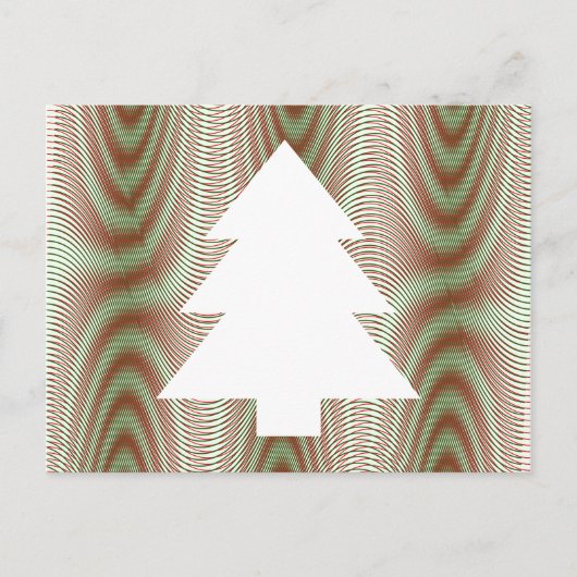 Eenvoudige kerstboom zwart-witte strepen Trippy Briefkaart (Voorkant)