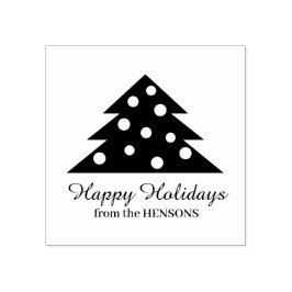 Eenvoudige kerstboomfamilie: naamloze feestdag rubberstempel