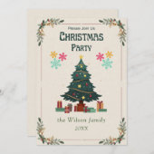 Eenvoudige kerstboomfeest niet-foto feestdagenkaart (Voorkant / Achterkant)