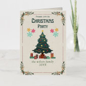 Eenvoudige kerstboomfeest niet-foto vakantie folie feestdagenkaart (Voorkant)